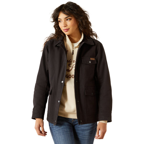 Ariat Ladies Western Canvas Chore Black Snap Jacket 10062304