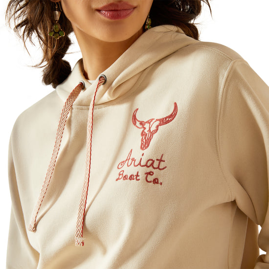 Ariat Ladies Logo Stitch Oyster Grey Hoodie 10062310