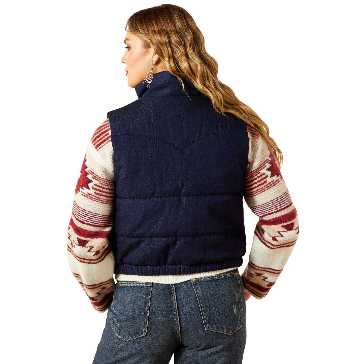 Ariat Ladies Blue Rinse Denim Western Swirls Vest 10062406
