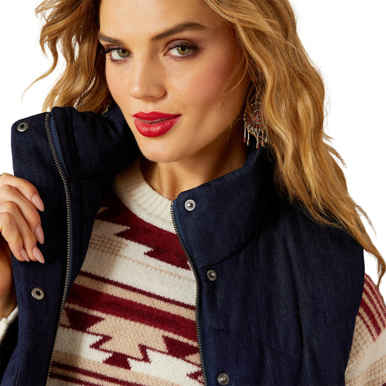 Ariat Ladies Blue Rinse Denim Western Swirls Vest 10062406