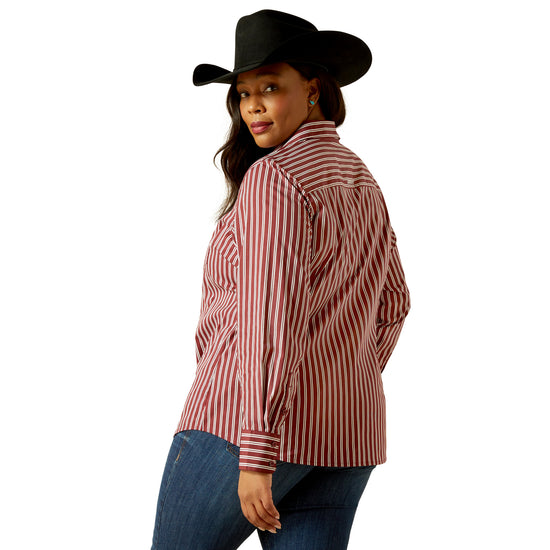 Ariat Ladies Kirby Cabernet Stripe Button Down Shirt 10062540