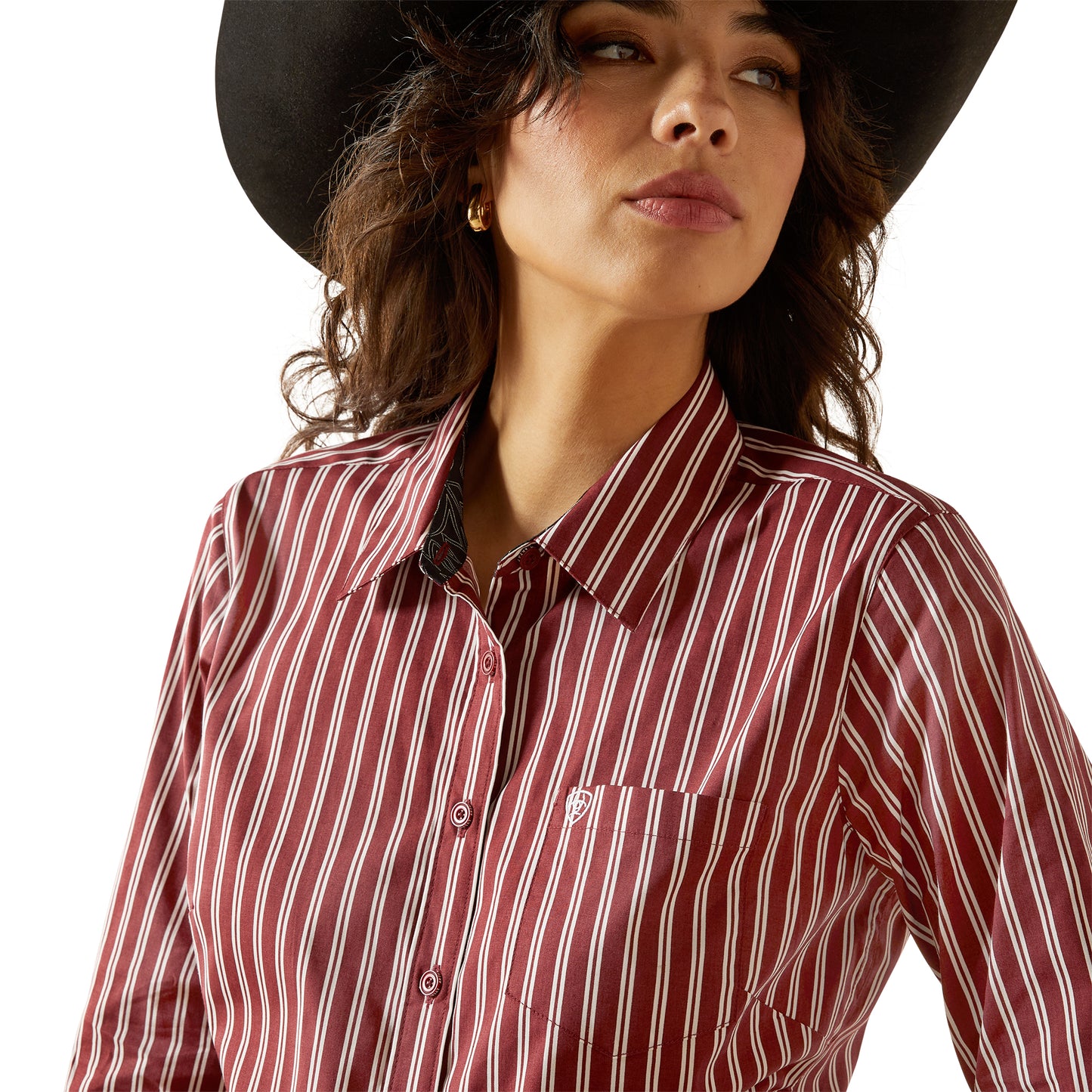 Ariat Ladies Kirby Cabernet Stripe Button Down Shirt 10062540