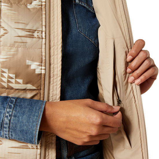 Ariat Ladies Crius Savannah Tan Dune Print Insulated Vest 10062553