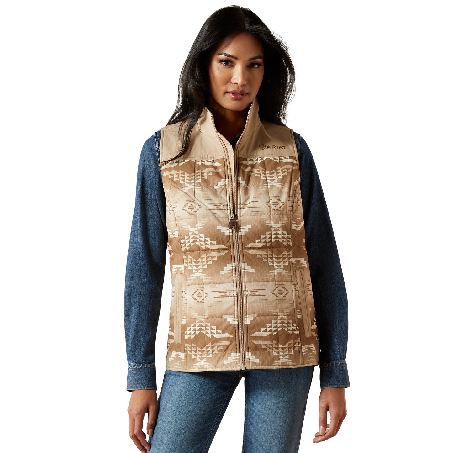 Ariat Ladies Crius Savannah Tan Dune Print Insulated Vest 10062553
