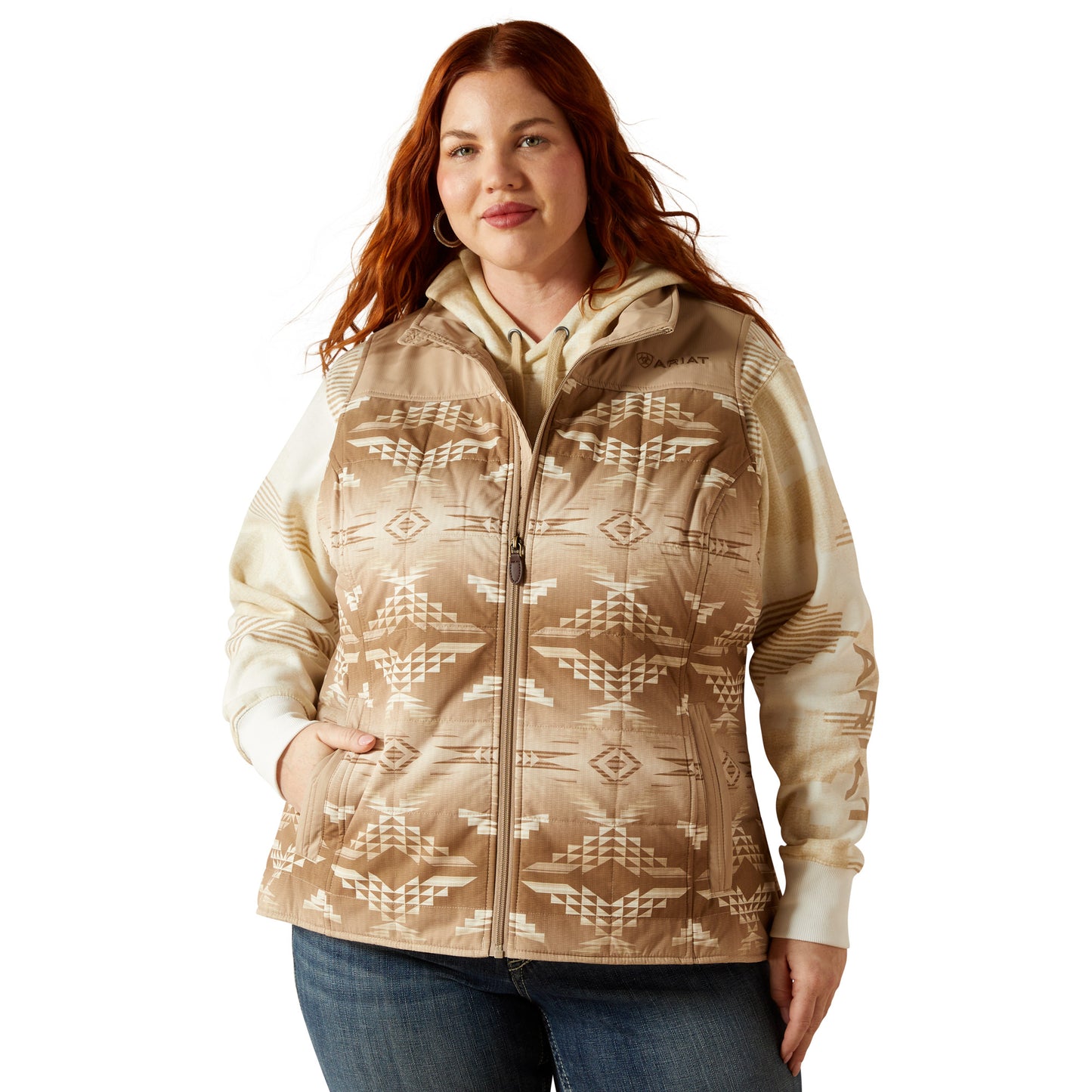 Ariat Ladies Crius Savannah Tan Dune Print Insulated Vest 10062553