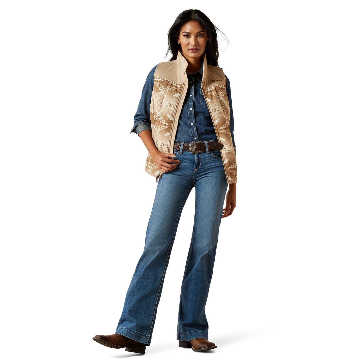 Ariat Ladies Crius Savannah Tan Dune Print Insulated Vest 10062553