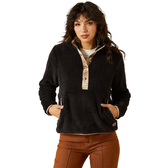 Ariat Ladies Berber Black Snap Front Sweatshirt 10062612