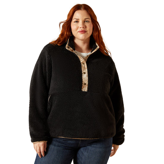 Ariat Ladies Berber Black Snap Front Sweatshirt 10062612
