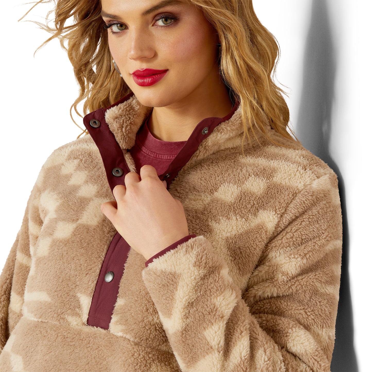 Ariat Ladies Berber Lone Ridge Print Snap Front Sweatshirt 10062615