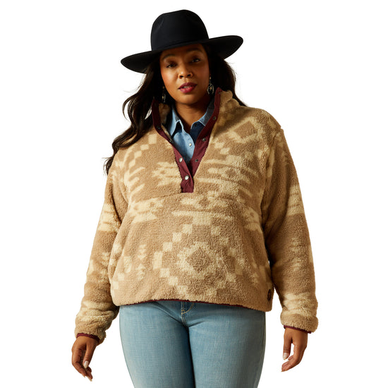 Ariat Ladies Berber Lone Ridge Print Snap Front Sweatshirt 10062615