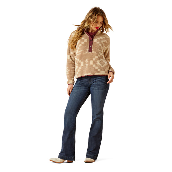 Ariat Ladies Berber Lone Ridge Print Snap Front Sweatshirt 10062615