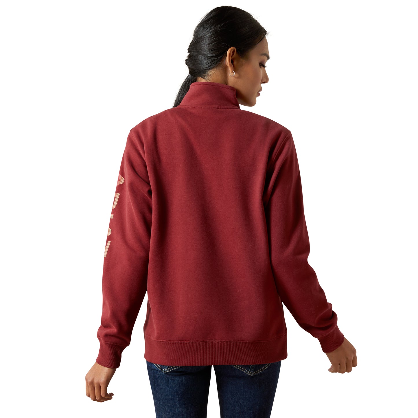 Ariat Ladies Logo Burnt Russet 1/2 Zip Sweatshirt 10062616