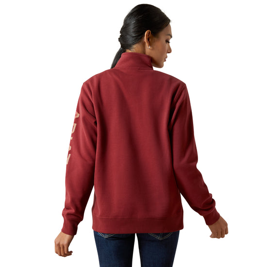 Ariat Ladies Logo Burnt Russet 1/2 Zip Sweatshirt 10062616