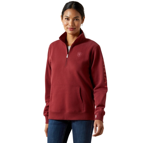 Ariat Ladies Logo Burnt Russet 1/2 Zip Sweatshirt 10062616