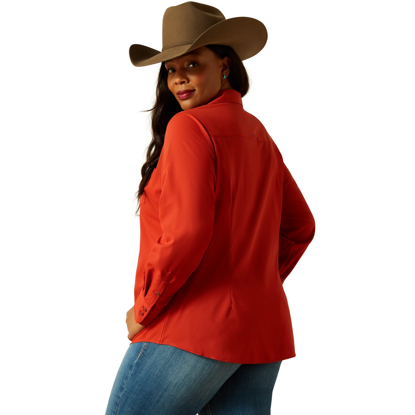 Ariat Ladies Kirby Pro Ketchup Red Button Down Shirt 10062624