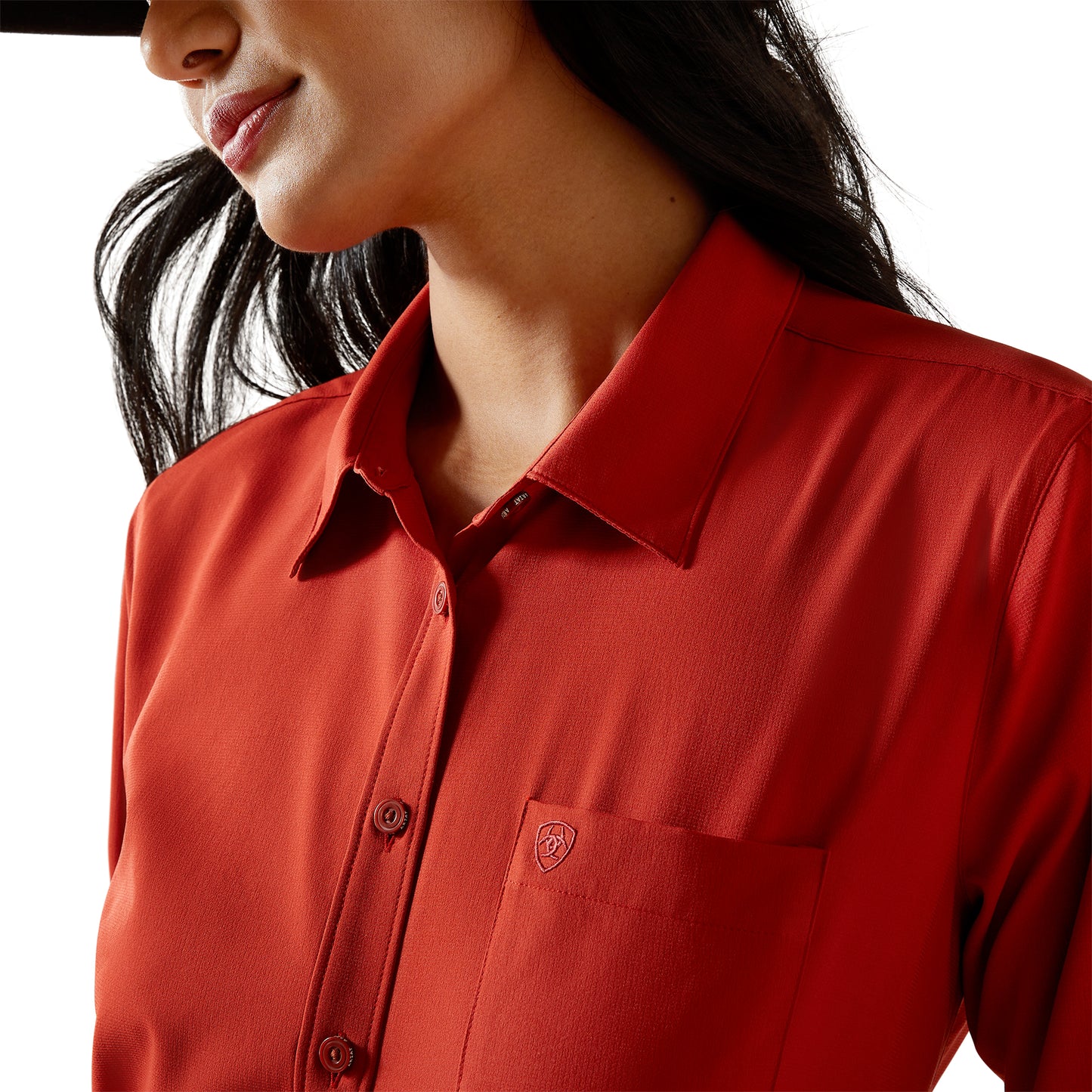 Ariat Ladies Kirby Pro Ketchup Red Button Down Shirt 10062624