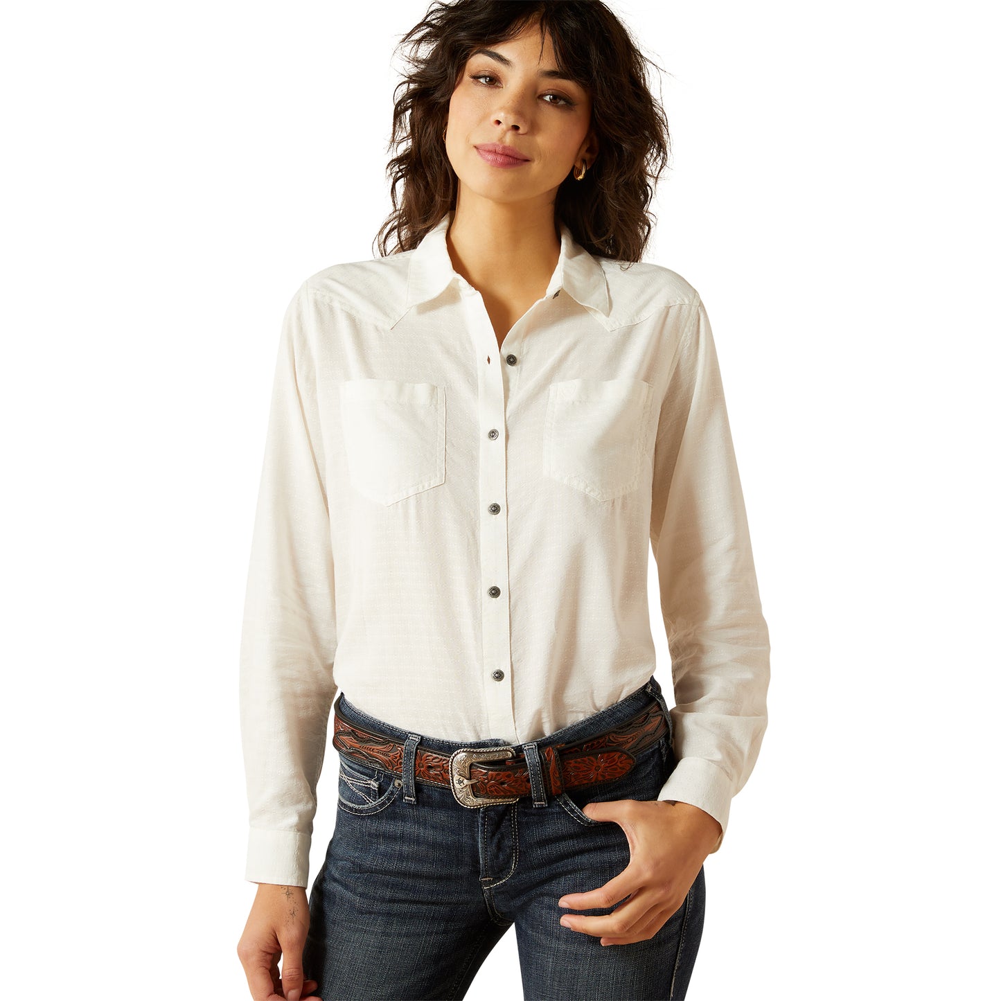 Ariat Ladies Billie Jean Cloud Dancer Dobby Shirt 10062673