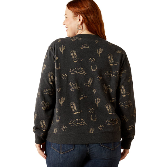Ariat Ladies Essential Black Heather Crew Sweatshirt 10062737