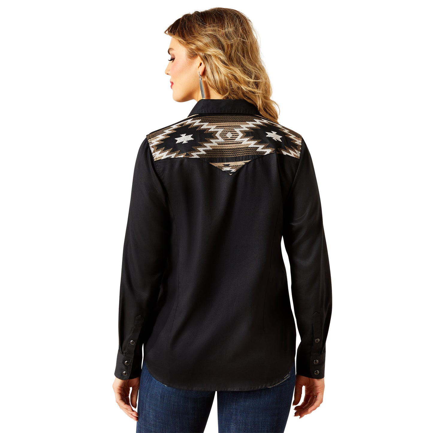 Ariat Ladies Black Dawn Western Embroidery Snap Shirt 10062789