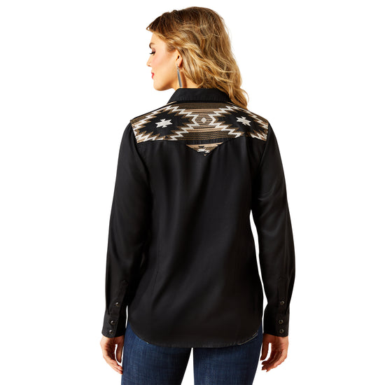 Ariat Ladies Black Dawn Western Embroidery Snap Shirt 10062789