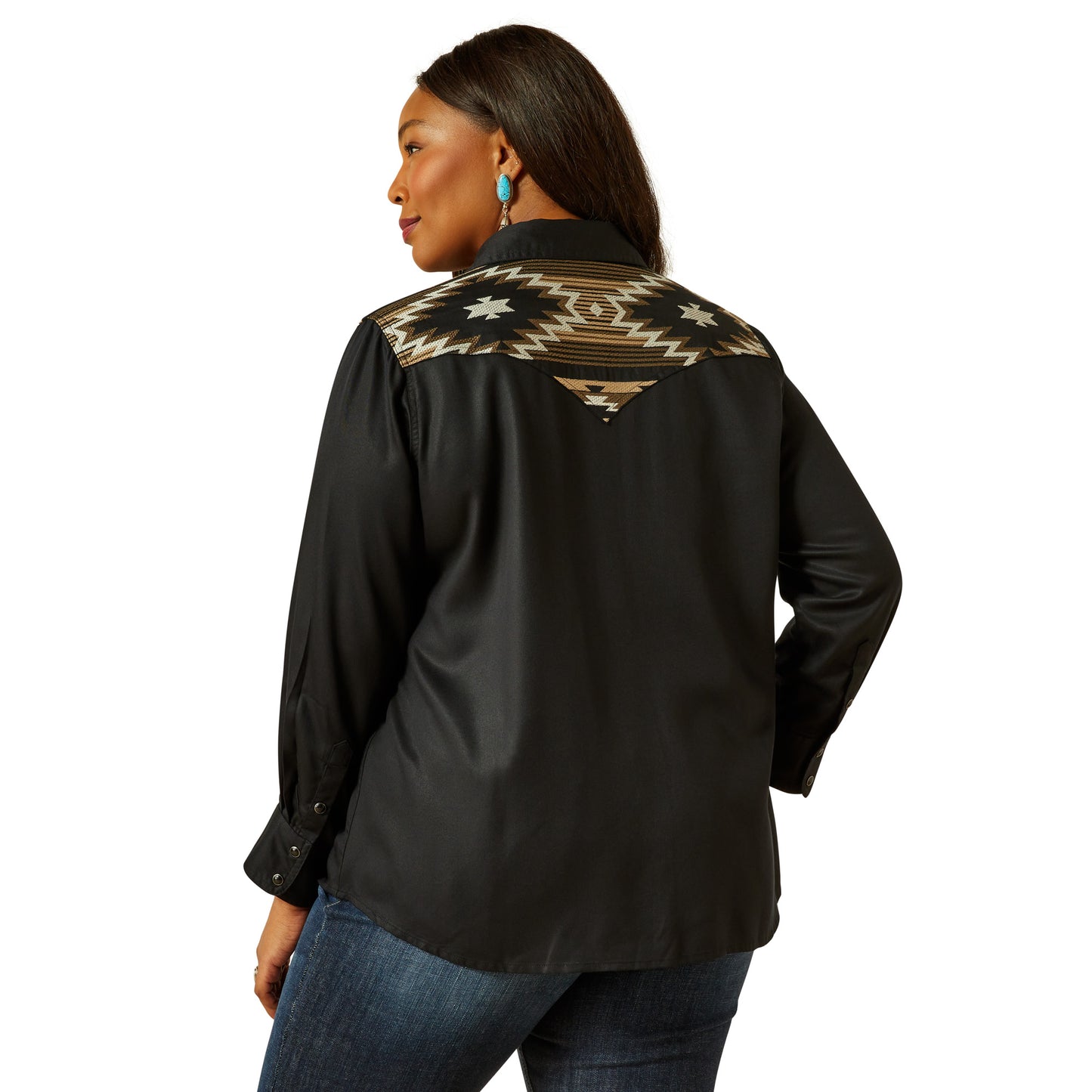 Ariat Ladies Black Dawn Western Embroidery Snap Shirt 10062789