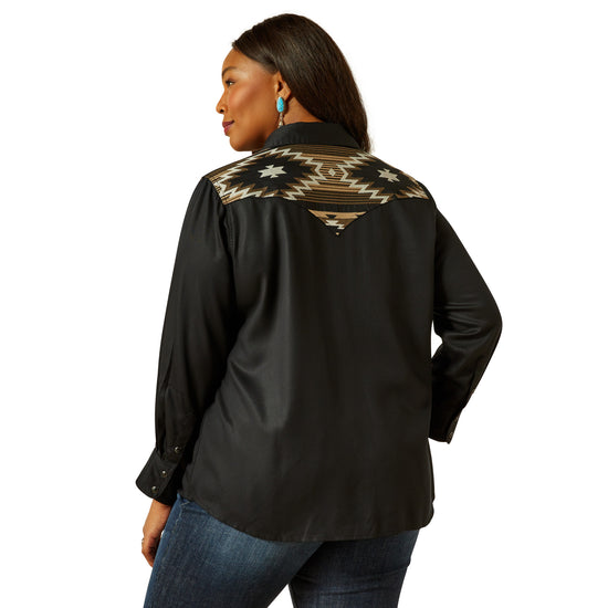 Ariat Ladies Black Dawn Western Embroidery Snap Shirt 10062789