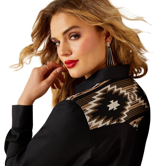Ariat Ladies Black Dawn Western Embroidery Snap Shirt 10062789