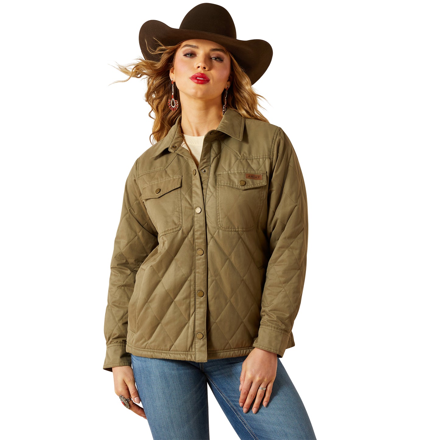 Ariat Ladies Grizzly Quilted Barn Dusky Green Insulated Jacket 10062813