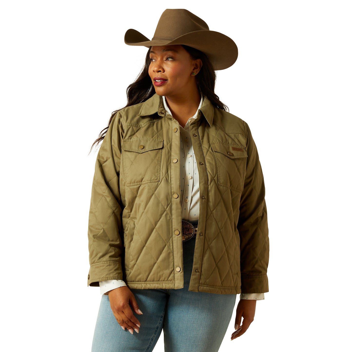 Ariat Ladies Grizzly Quilted Barn Dusky Green Insulated Jacket 10062813