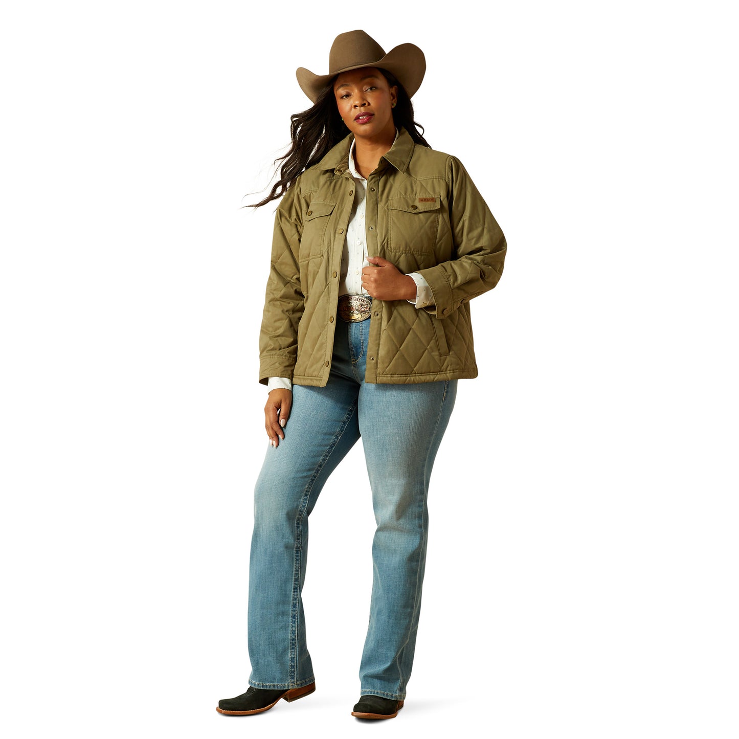 Ariat Ladies Grizzly Quilted Barn Dusky Green Insulated Jacket 10062813