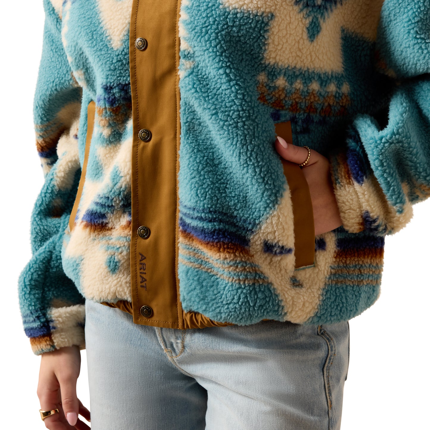 Ariat Ladies Sherpa Blocked Agave Southwest Print Jacket 10062814