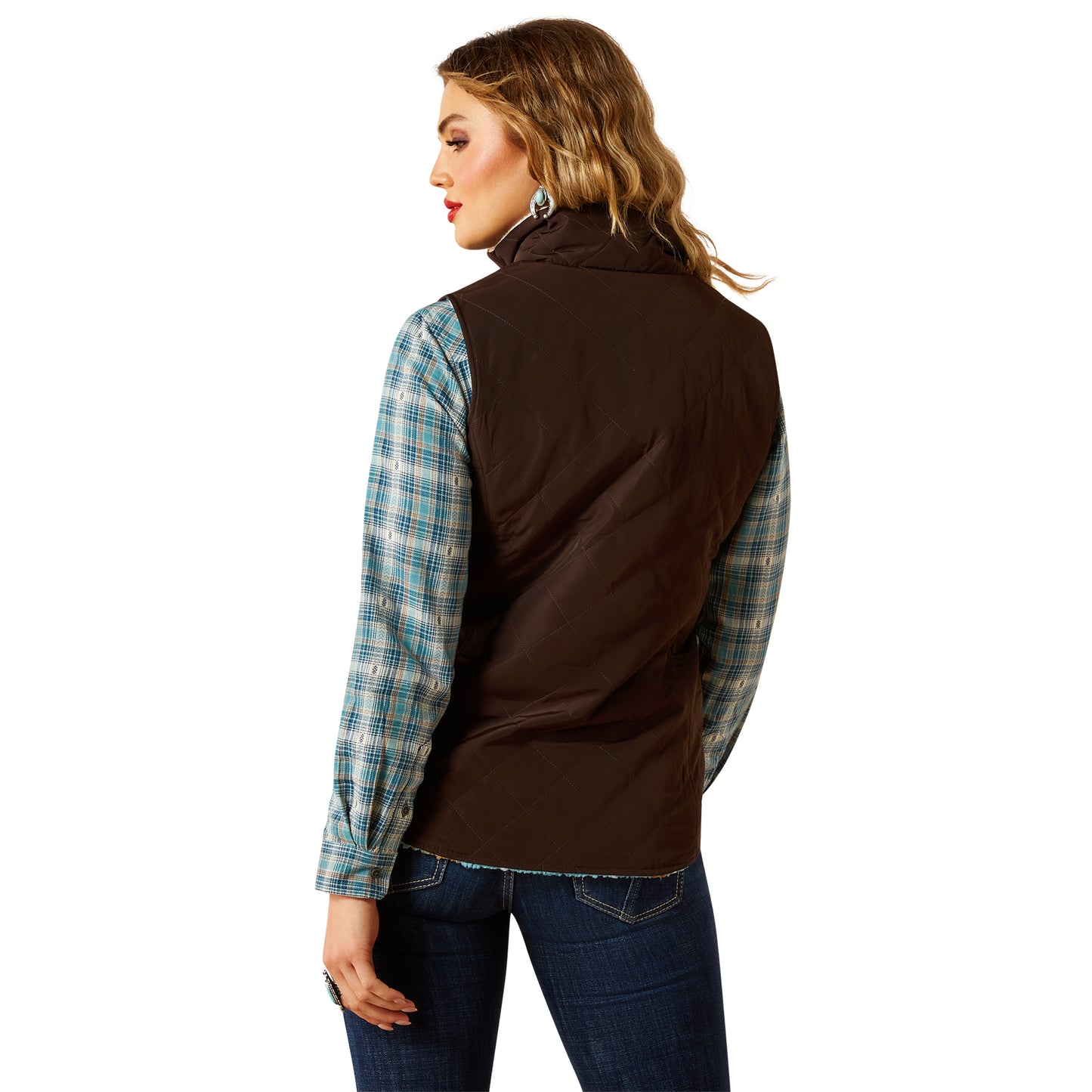 Ariat Ladies Dilon 2.0 Insulated Mole Brown Reversible Vest 10062816