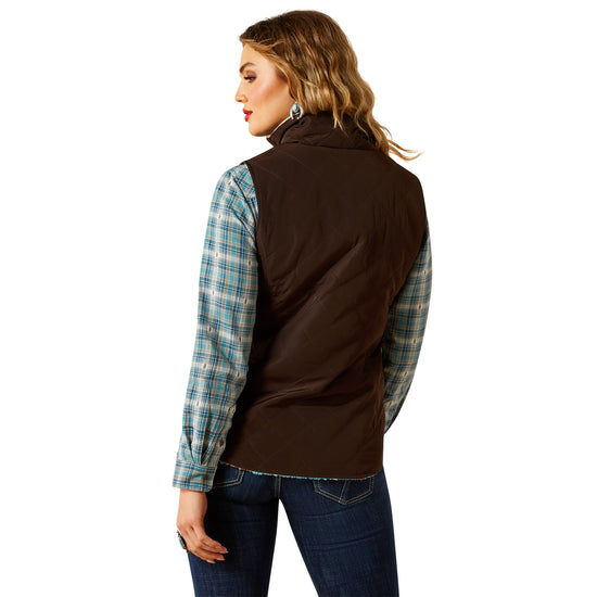 Ariat Ladies Dilon 2.0 Insulated Mole Brown Reversible Vest 10062816
