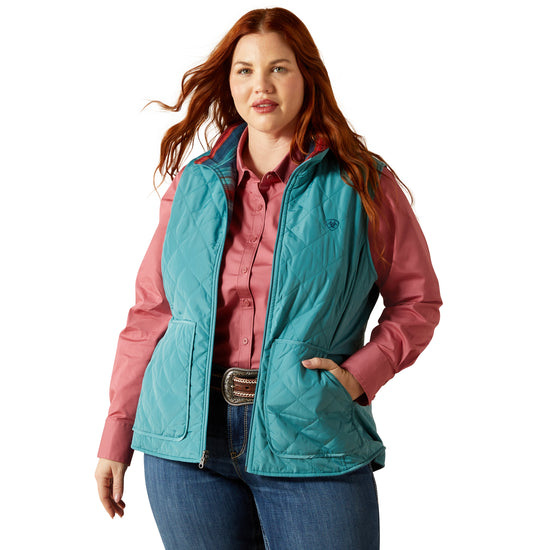 Ariat Ladies Dilon 2.0 Brittany Blue Reversible Insulated Vest 10062817