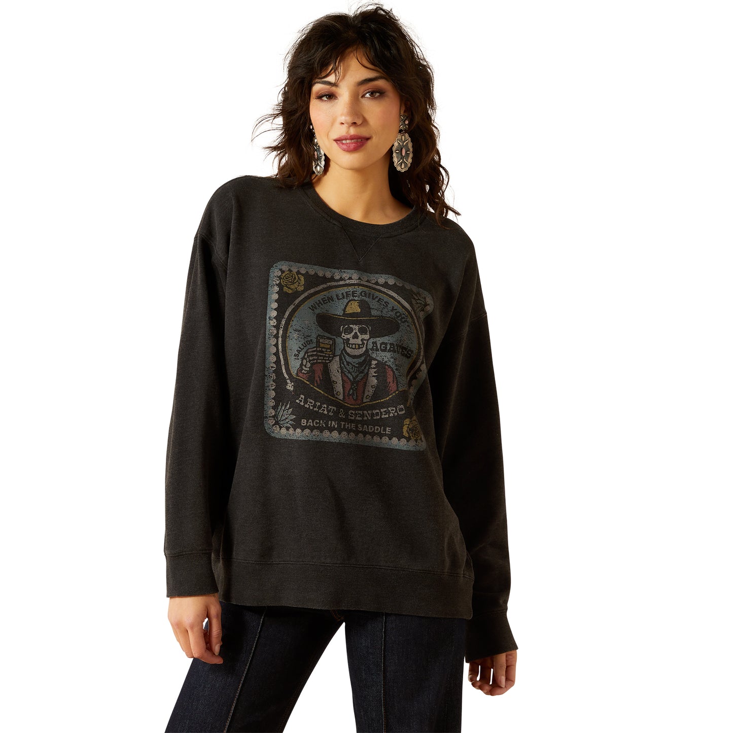 Ariat Ladies Sendero When Life Gives You Agaves Black Sweatshirt 10062829