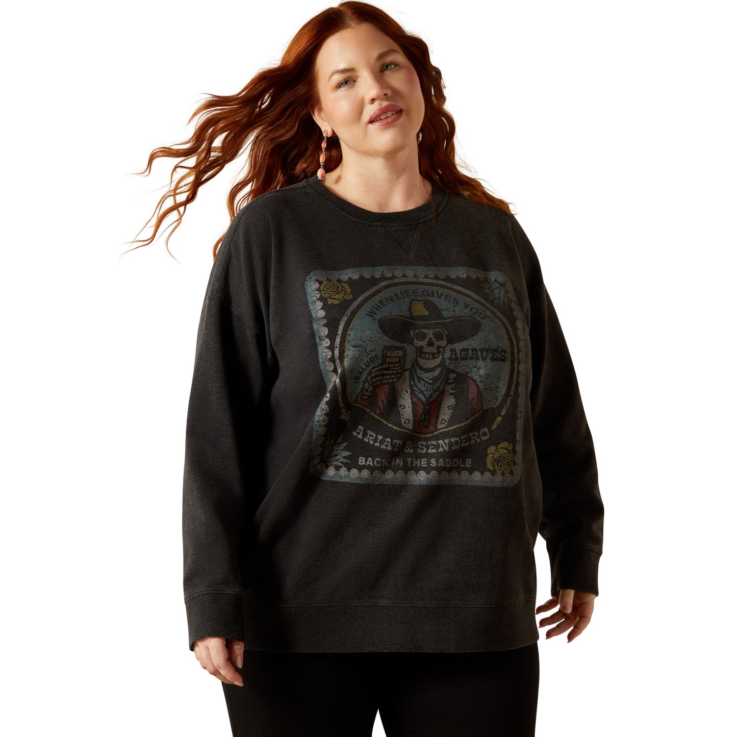 Ariat Ladies Sendero When Life Gives You Agaves Black Sweatshirt 10062829