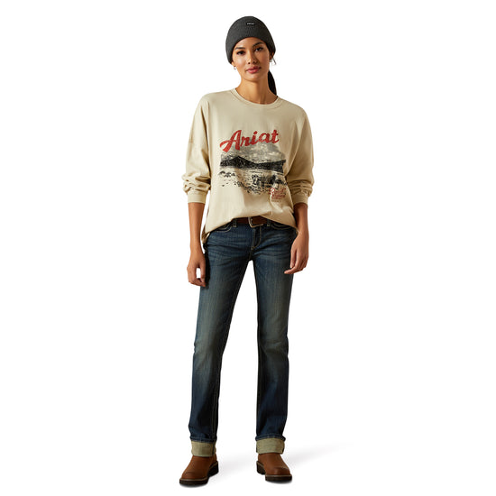 Ariat Ladies Canvas Oversized Oyster Grey T-Shirt 10062839
