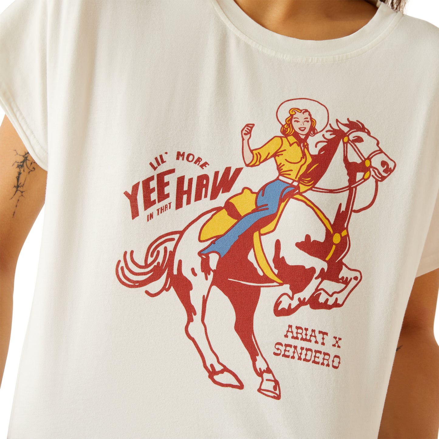 Ariat Ladies Sendero Yeehaw White Graphic T-Shirt 10062910