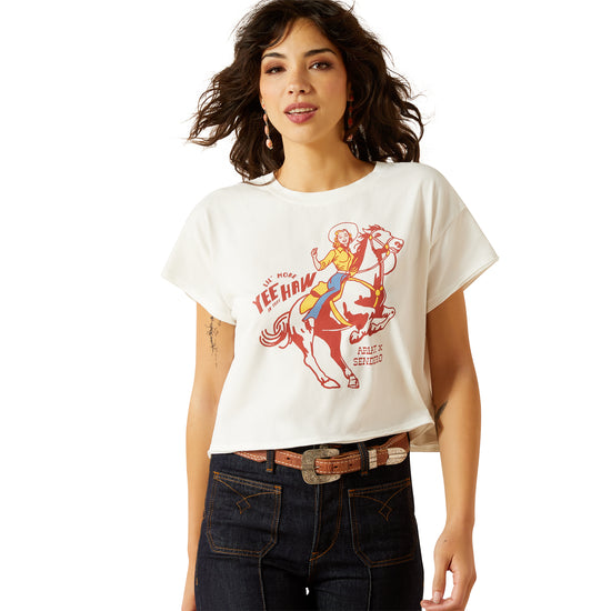 Ariat Ladies Sendero Yeehaw White Graphic T-Shirt 10062910