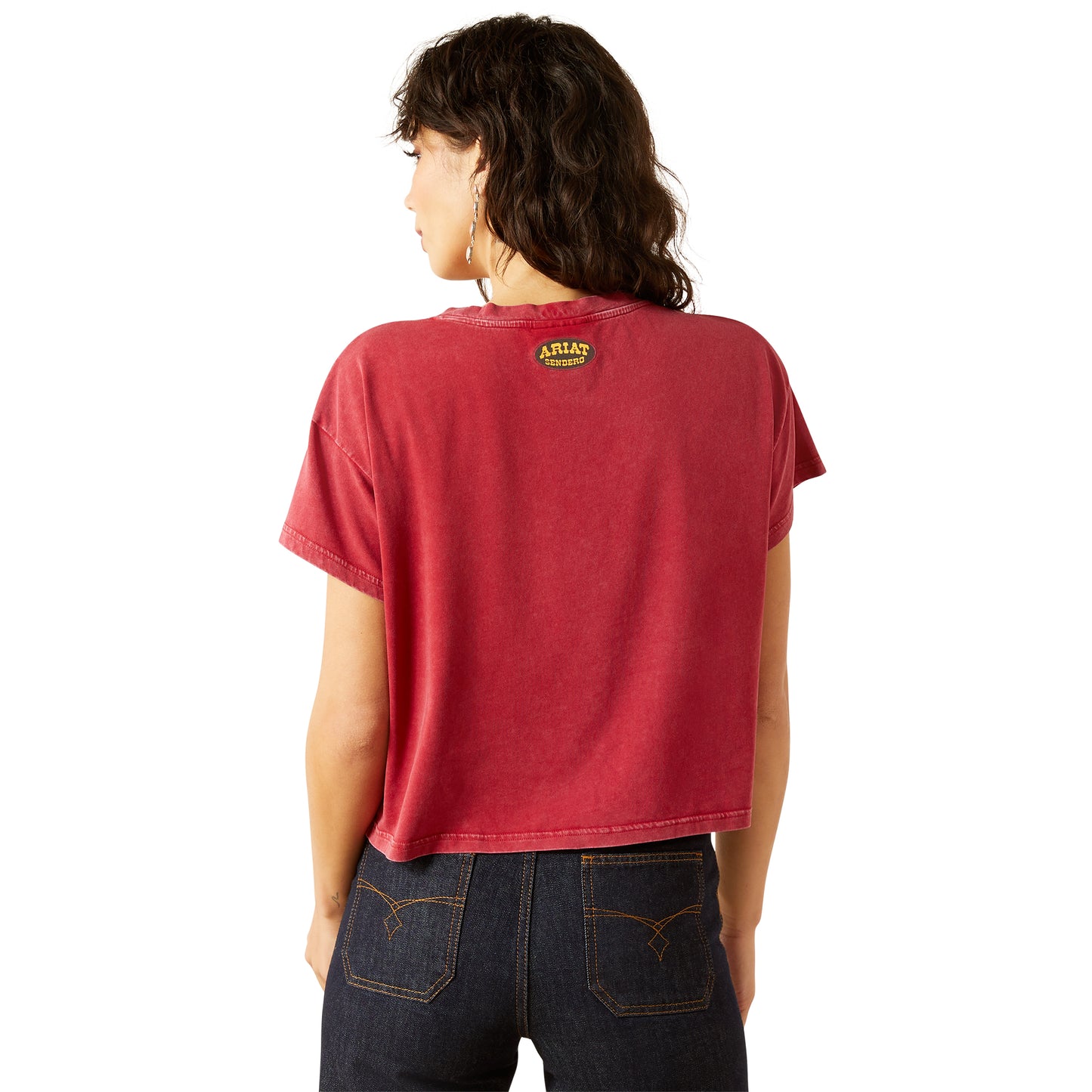 Ariat Ladies Sendero Slow Horses Biking Red Mineral Wash T-Shirt 10062911
