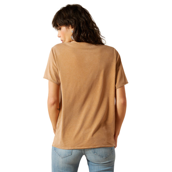 Ariat Ladies Buckaroo Toasted Coconut Mineral Wash T-Shirt 10062917