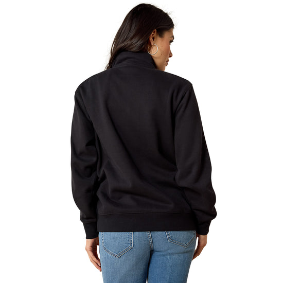 Ariat Ladies Logo Black 1/2 Zip Sweatshirt 10063144