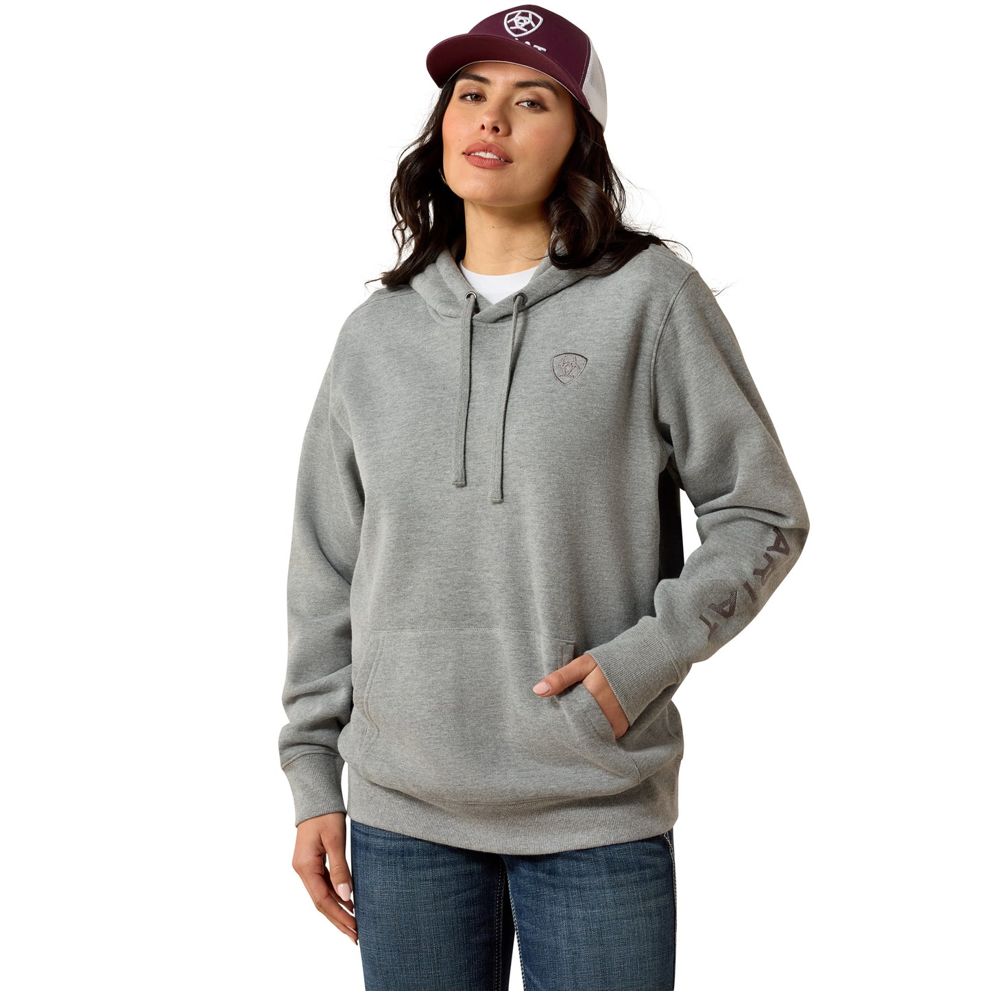 Ariat Ladies Logo 2.0 Heather Grey Hoodie 10063146