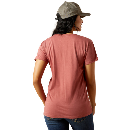 Ariat Ladies Southwest Logo Landscape Red Clay Heather T-Shirt 10063763