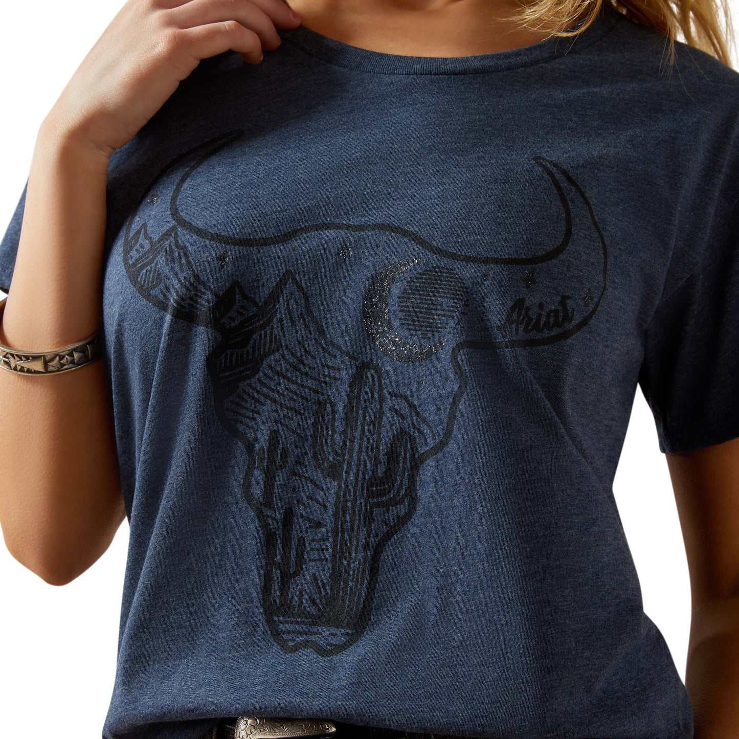 Ariat Ladies Bull Night Sky Navy Heather T-Shirt 10063795