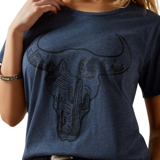 Ariat Ladies Bull Night Sky Navy Heather T-Shirt 10063795