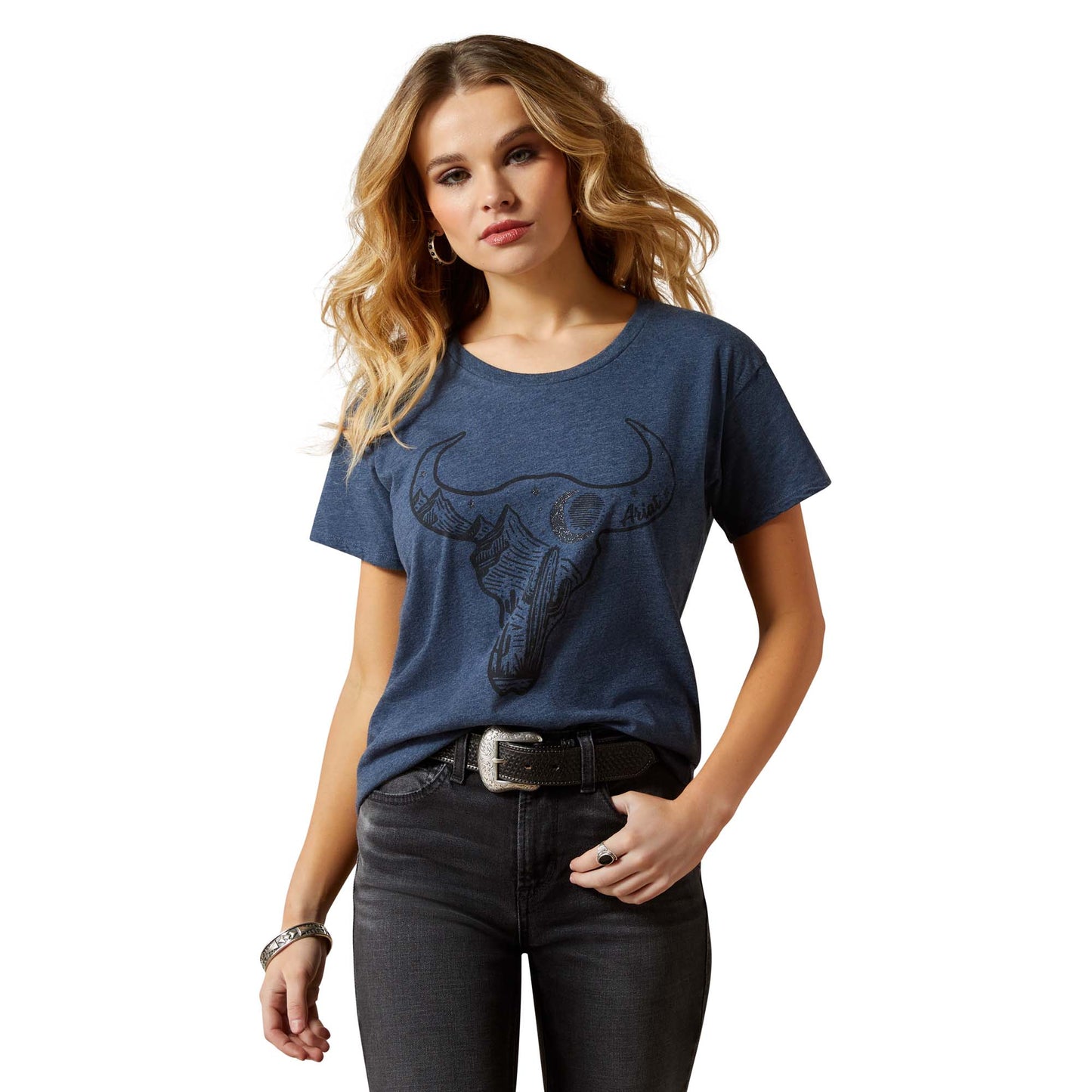 Ariat Ladies Bull Night Sky Navy Heather T-Shirt 10063795