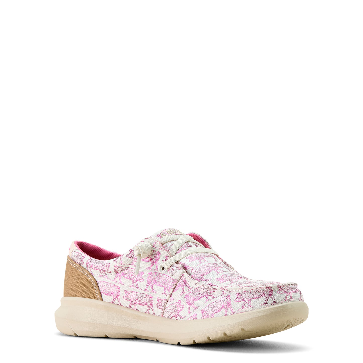 Ariat Ladies Hilo Pink Piggy Print Casual Shoes 10063886