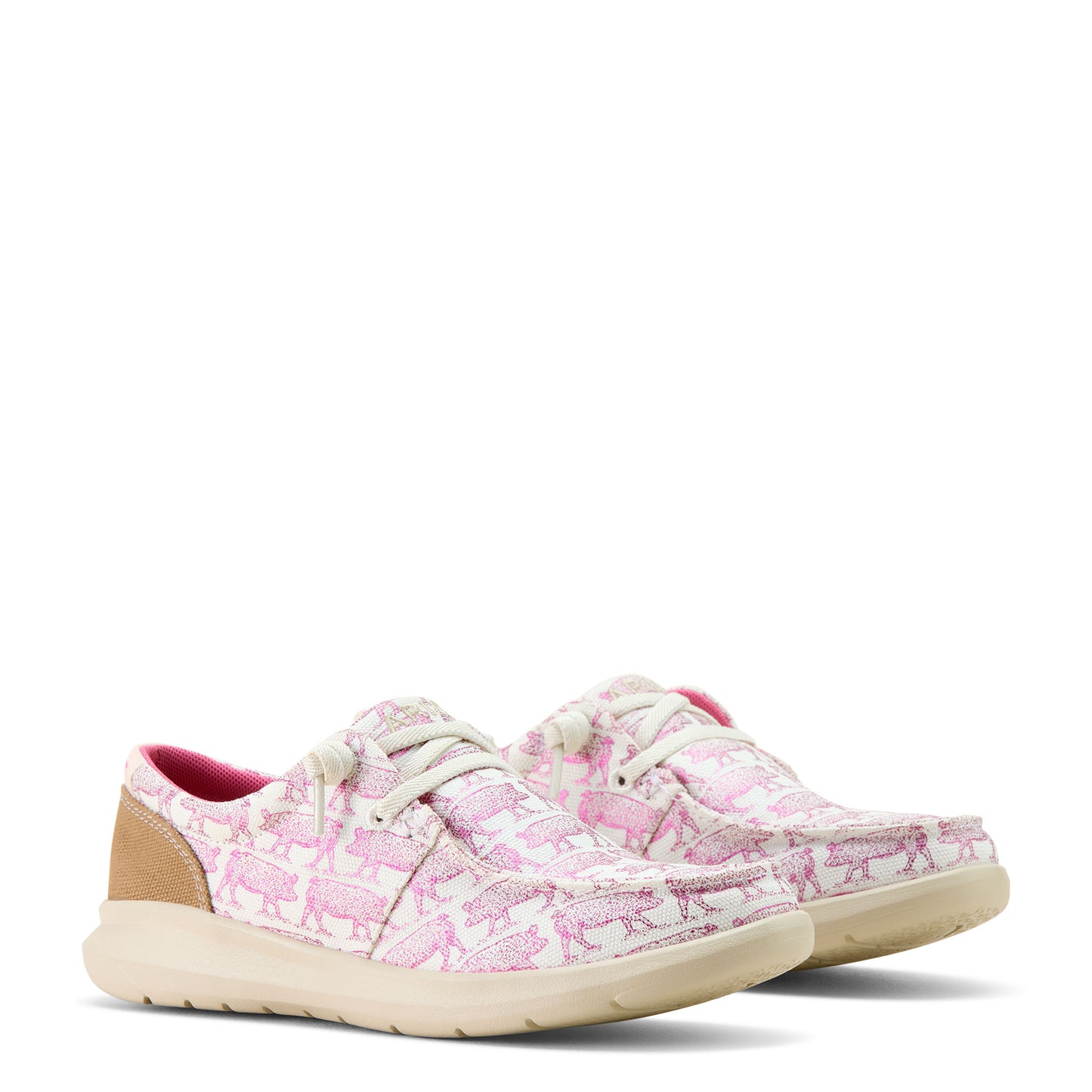 Ariat Ladies Hilo Pink Piggy Print Casual Shoes 10063886