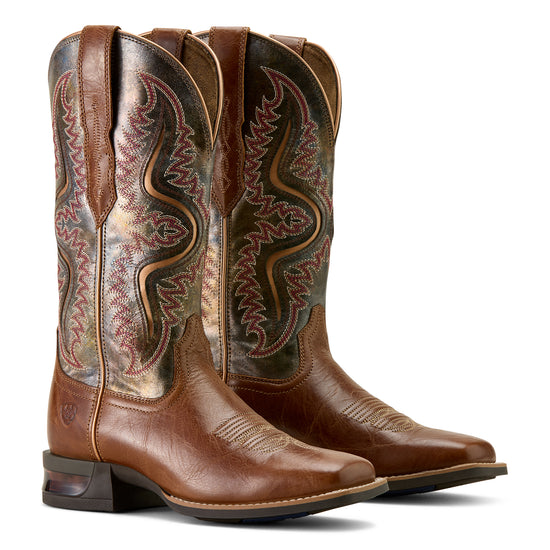 Ariat Ladies Captivate Wide Square Toe Dark Tan Western Boots 10063894